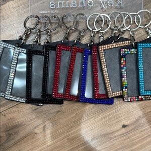 Bling Rhinestone ID Badge, ID, Photo Holder Keychain or Purse Hanger